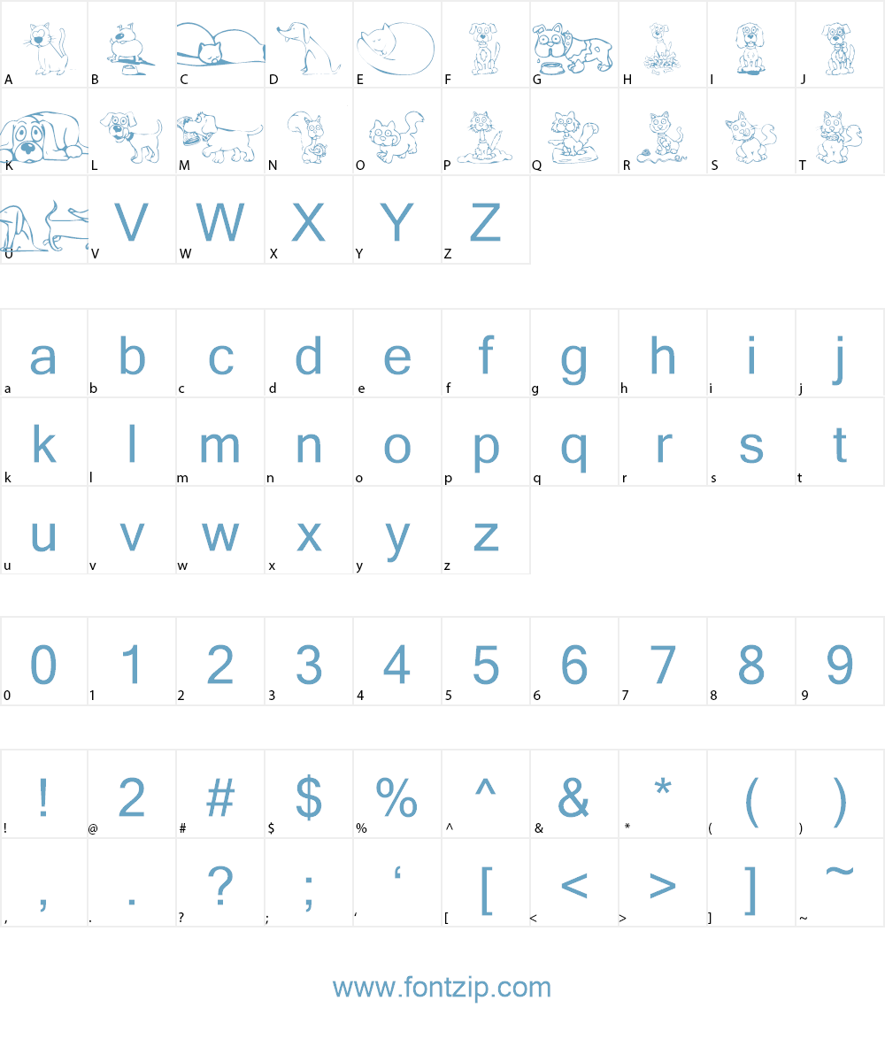 KR Backyard Scraps Font Character